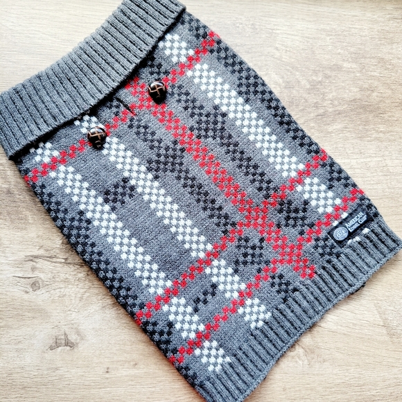 AKC plaid turtleneck dog sweater size medium - Picture 1 of 5